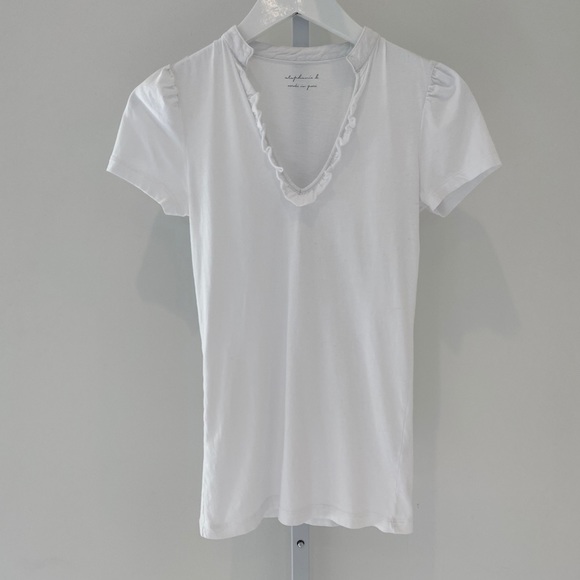 STEPHANIE B WHITE TUXEDO TEE SHIRT SMALL NWOTS! - Picture 2 of 16